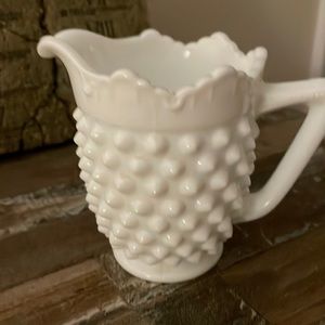 Fenton vintage hobnail milk glass creamer